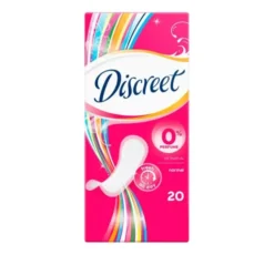 DISCREET 0% PERFUME NORMAL WKŁADKI HIGIENICZNE 20 SZTUK