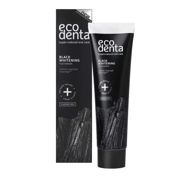 Ecodenta Black Whitening czarna pasta wybielająca z węglem 100 ml