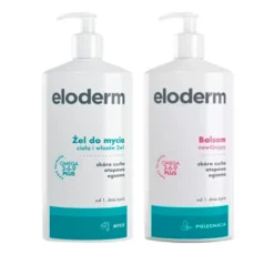 Eloderm zestaw do pielęgnacji skóry żel do mycia ciała i włosów 2w1 400 ml + balsam nawilżający 400 ml