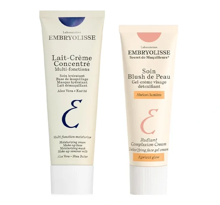 Embryolisse zestaw prezentowy z kosmetykami do pielęgnacji twarzy Lait-Crème Concentré krem nawilżający 75 ml + Soin Blush De Peau Abricot krem-żel detoksykująco-upiększający 30 ml
