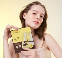 EQQUALBERRY Collagen Glow Up hydrożelowa maska do twarzy rozświetlająca 4 x 30 g