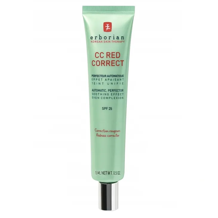 Erborian CC Red Correct SPF25 rozświetlający krem CC z zielonym pigmentem wyrównującym koloryt skóry 15 ml