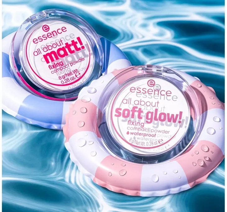 Essence All About Soft Glow! wodoodporny puder kompaktowy 8 g