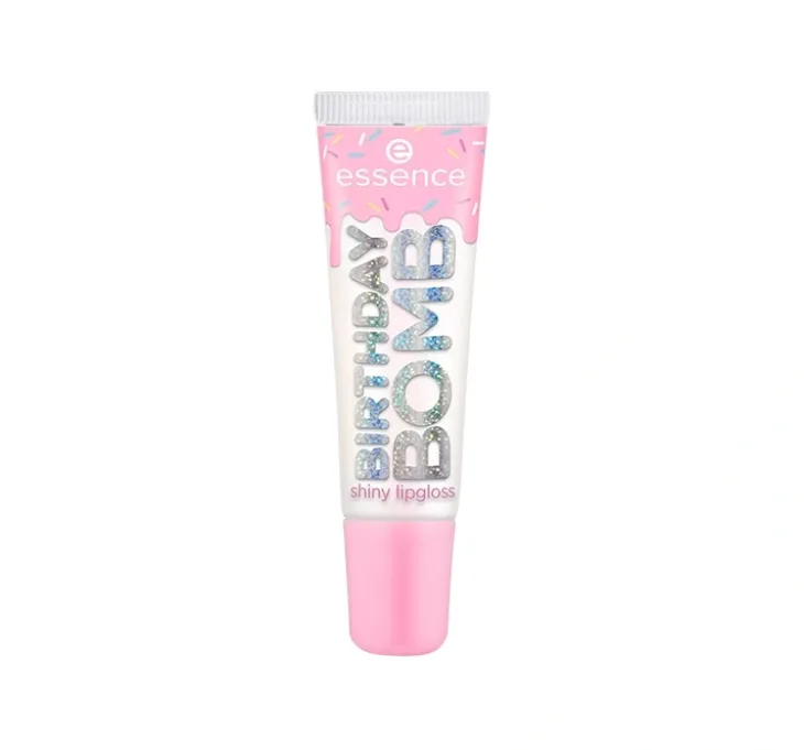 Essence Birthday Bomb Shiny Lipgloss brokatowy błyszczyk do ust 01 Cake My Day! 10 ml