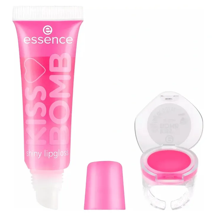 Essence Kiss Bomb zestaw błyszczyk + balsam do ust w formie pierścionka 01 Strawberry Sweetie