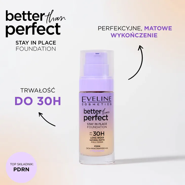 Eveline Better Than Perfect Stay in Place długotrwały podkład do twarzy zastygający 01 Light Ivory 30 ml