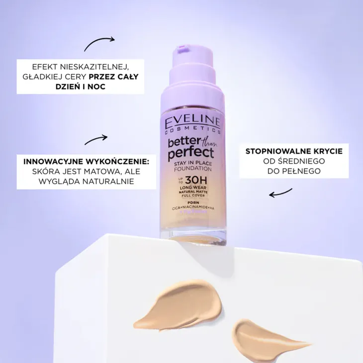 Eveline Better Than Perfect Stay in Place długotrwały podkład do twarzy zastygający 01 Light Ivory 30 ml