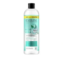 Eveline Cosmetics Aloe Vera łagodzący płyn micelarny do twarzy, oczu i ust do każdego rodzaju cery 500 ml