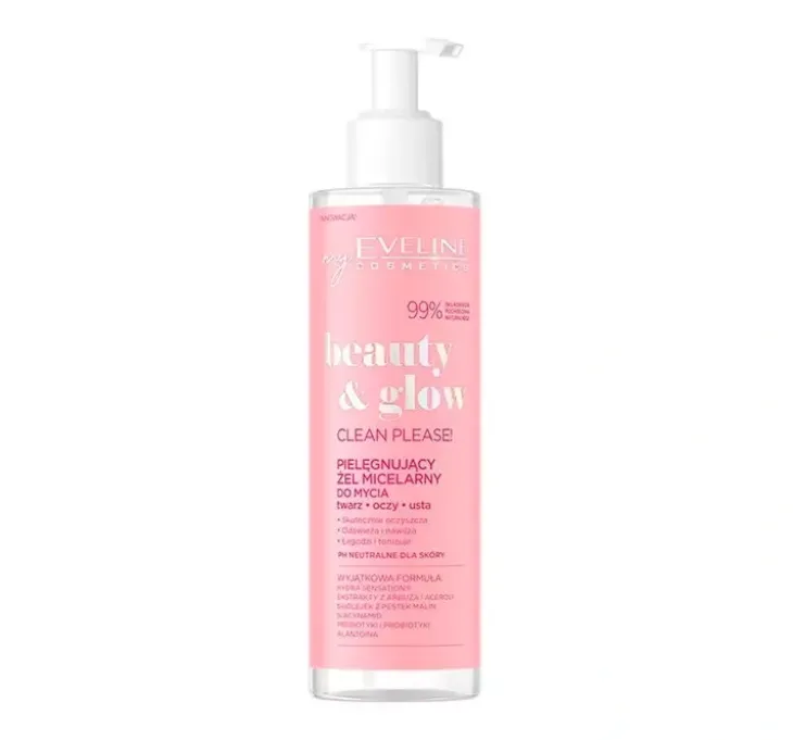 Eveline Cosmetics Beauty&Glow żel micelarny do mycia twarzy 200 ml
