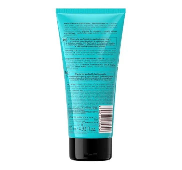 Eveline Cosmetics Brazilian Body upiększający krem CC do ciała 140 ml