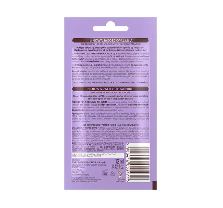 Eveline Cosmetics Brazilian Body samoopalający żel-balsam w saszetce 12 ml