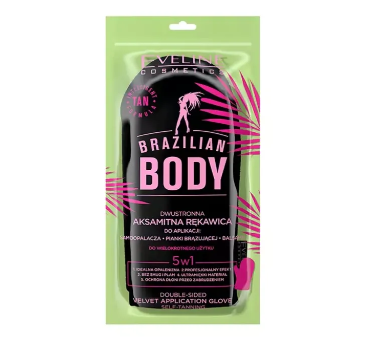 Eveline Cosmetics Brazilian Body dwustronna rękawica do aplikacji samoopalacza 1 sztuka