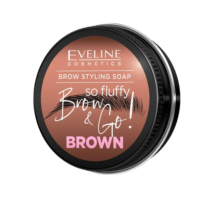 Eveline Cosmetics Brow&Go! wegańskie mydło do stylizacji brwi Brown 25 g