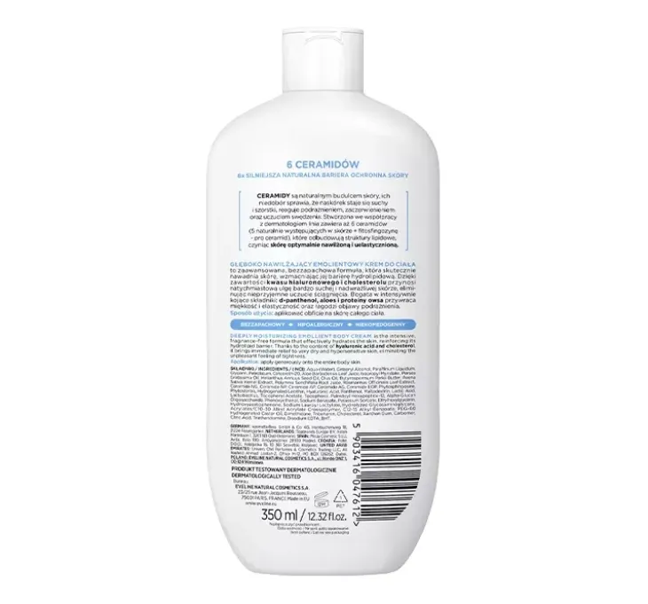 Eveline Cosmetics 6 Ceramides emolientowy krem do ciała z ceramidami 350 ml