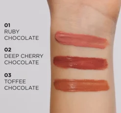 Eveline Cosmetics Choco Glamour winylowa pomadka w płynie 02 Deep Cherry Chocolate 4,5 ml