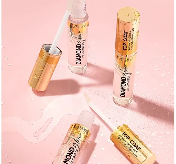 Eveline Cosmetics Diamond Glow Lip Luminizer błyszczyk do ust z kwasem hialuronowym 13 Peach Fuzz 4,5 ml