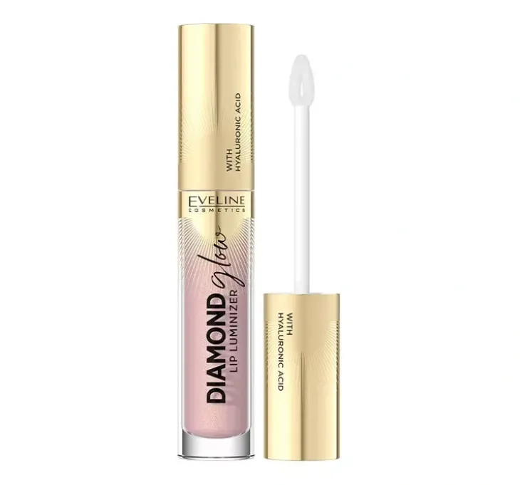 Eveline Cosmetics Diamond Glow Lip Luminizer błyszczyk do ust z kwasem hialuronowym 03 Caramel Ice Cream 4,5 ml