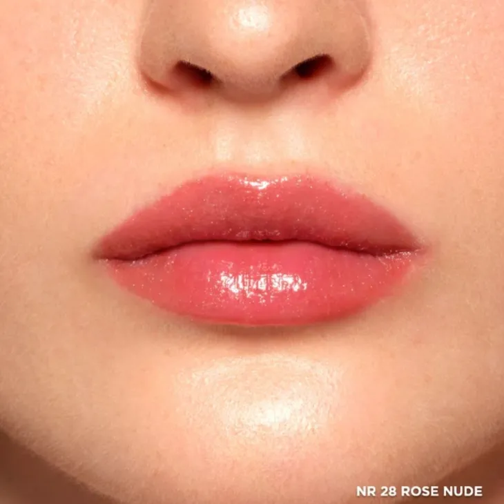 Eveline Cosmetics Diamond High Shine Serum kolagenowy błyszczyk-serum do ust z peptydami 28 Rose Nude 5 ml