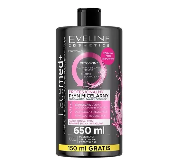 Eveline Cosmetics Facemed+ profesjonalny płyn micelarny 650 ml