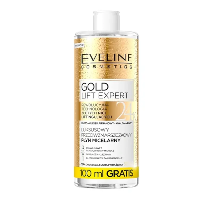 Eveline Cosmetics Gold Lift płyn micelarny dla cery dojrzałej 500 ml