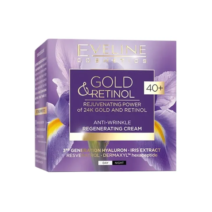 Eveline Cosmetics Gold & Retinol przeciwzmarszczkowy krem regenerujący do twarzy 40+ 50 ml