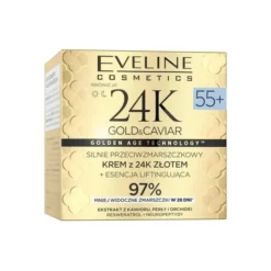 Eveline Cosmetics 24k Gold & Caviar silnie przeciwzmarszczkowy krem do twarzy 55+ 50 ml
