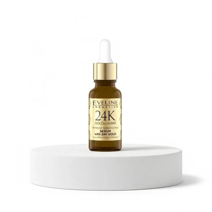 Eveline Cosmetics 24k Gold & Caviar intensywnie odżywcze serum do twarzy ze złotem 18 ml
