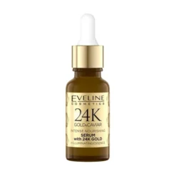 Eveline Cosmetics 24k Gold & Caviar intensywnie odżywcze serum do twarzy ze złotem 18 ml