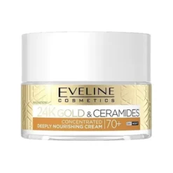 Eveline Cosmetics 24k Gold & Ceramidy skoncentrowany krem do twarzy głęboko odżywczy 70+ 50 ml