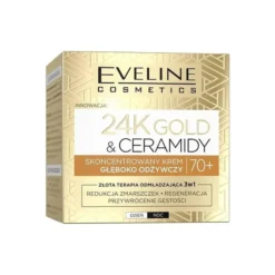 Eveline Cosmetics 24k Gold & Ceramidy skoncentrowany krem do twarzy głęboko odżywczy 70+ 50 ml