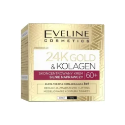 Eveline Cosmetics 24k Gold & Kolagen skoncentrowany krem do twarzy silnie naprawczy 60+ 50 ml
