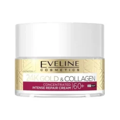 Eveline Cosmetics 24k Gold & Kolagen skoncentrowany krem do twarzy silnie naprawczy 60+ 50 ml