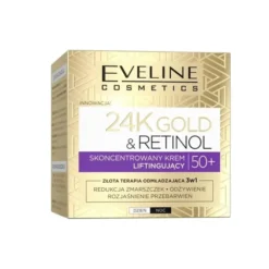 Eveline Cosmetics 24k Gold & Retinol skoncentrowany krem do twarzy liftingujący 50+ 50 ml