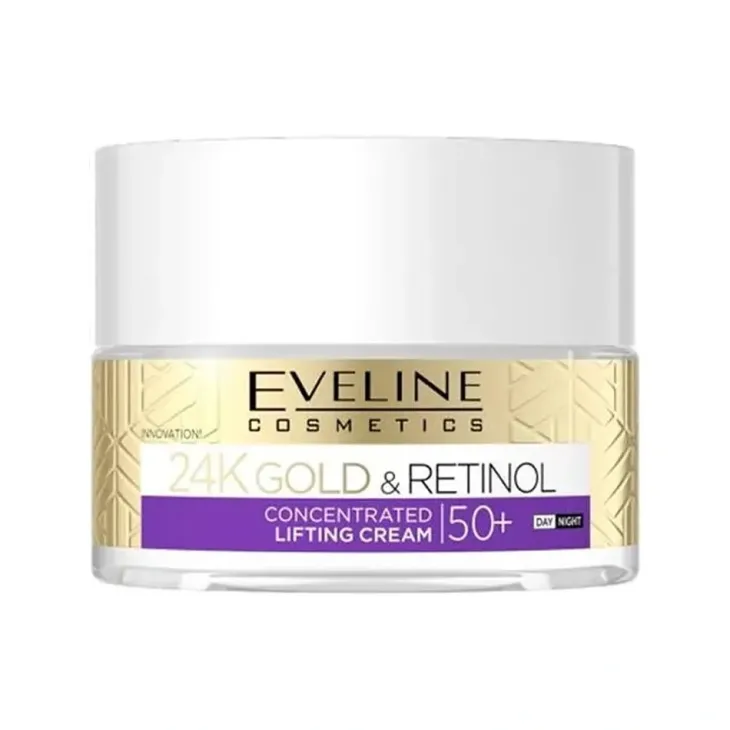 Eveline Cosmetics 24k Gold & Retinol skoncentrowany krem do twarzy liftingujący 50+ 50 ml