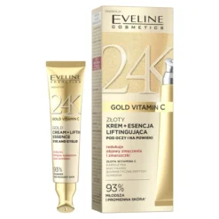Eveline Cosmetics 24K Gold Vitamin C złoty krem-esencja liftingująca pod oczy i na powieki 15 ml