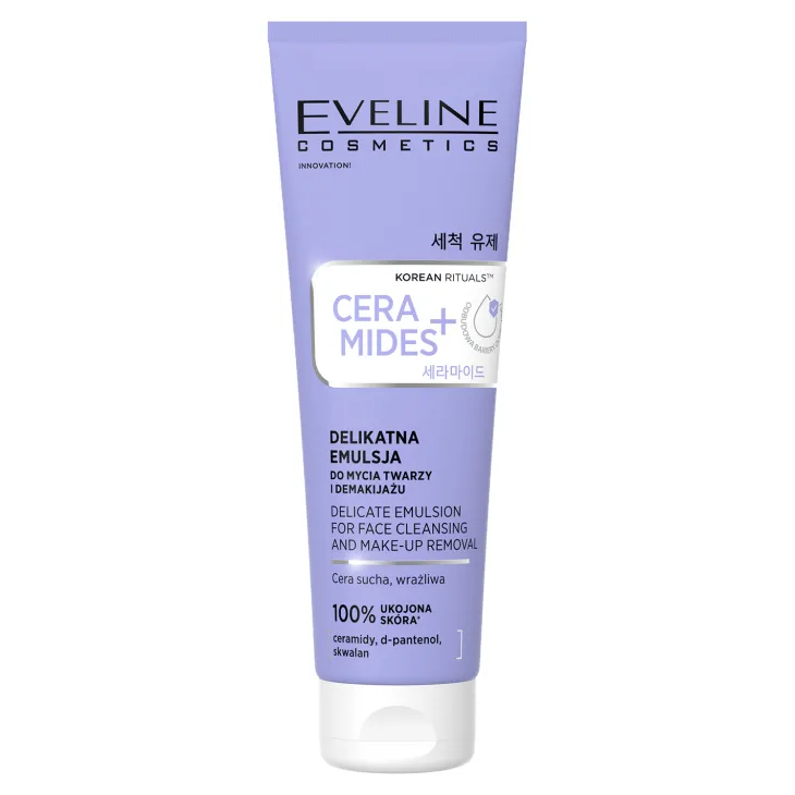 Eveline Cosmetics Korean Rituals CERAMIDES+ delikatna emulsja do mycia twarzy i demakijażu z ceramidami 140 ml
