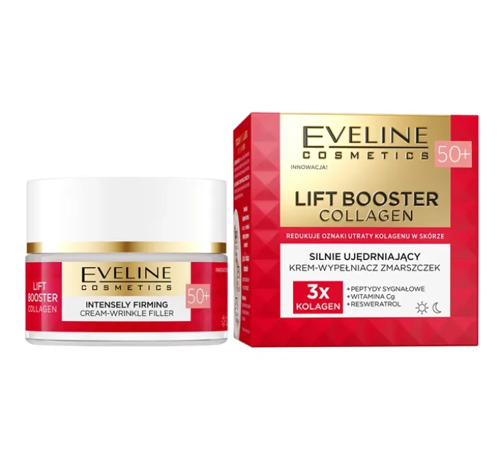 Eveline Cosmetics Lift Booster Collagen silnie ujędrniający krem-wypełniacz zmarszczek 50+ 50 ml
