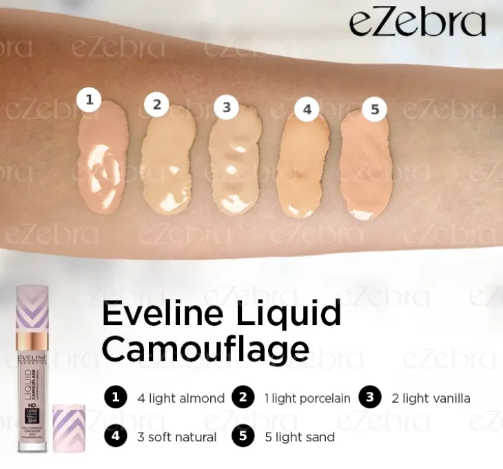 Eveline Cosmetics Liquid Camouflage korektor kryjący z kwasem hialuronowym 2,5 Light Peach Warm 7 ml