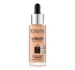 Eveline Cosmetics Liquid Control HD matujący podkład do twarzy z niacynamidem 055 Honey 32 ml