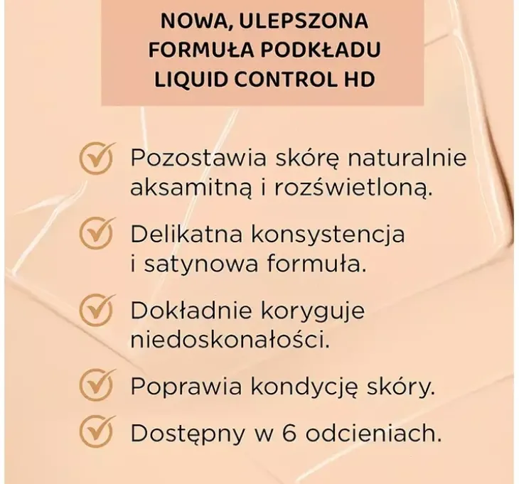 Eveline Cosmetics Liquid Control HD matujący podkład do twarzy z niacynamidem 060 Sunny Beige 32 ml