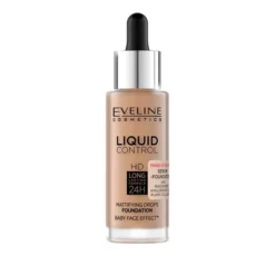Eveline Cosmetics Liquid Control HD matujący podkład do twarzy z niacynamidem 060 Sunny Beige 32 ml