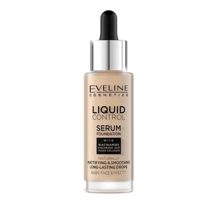 Eveline Cosmetics Liquid Control HD matujący podkład do twarzy z niacynamidem 015 Light Vanilla 32 ml