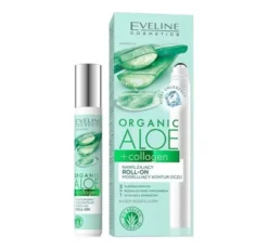 Eveline Cosmetics Organic Aloe + Collagen nawilżający roll-on modelujący kontur oczu 15 ml