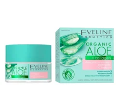 Eveline Cosmetics Organic Aloe + Collagen nawilżająco-łagodzący krem-żel do twarzy 50 ml