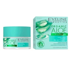 Eveline Cosmetics Organic Aloe + Collagen nawilżająco-matujący żel do twarzy 50 ml