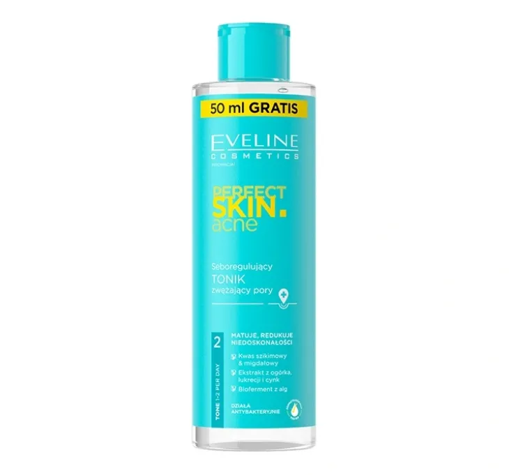 Eveline Cosmetics Perfect Skin Acne seboregulujący tonik zwężający pory 150 ml