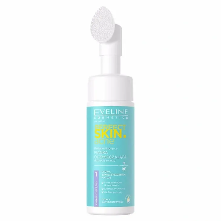 Eveline Cosmetics Perfect Skin Acne pianka myjąca ze szczotką oczyszczającą pory 150 ml