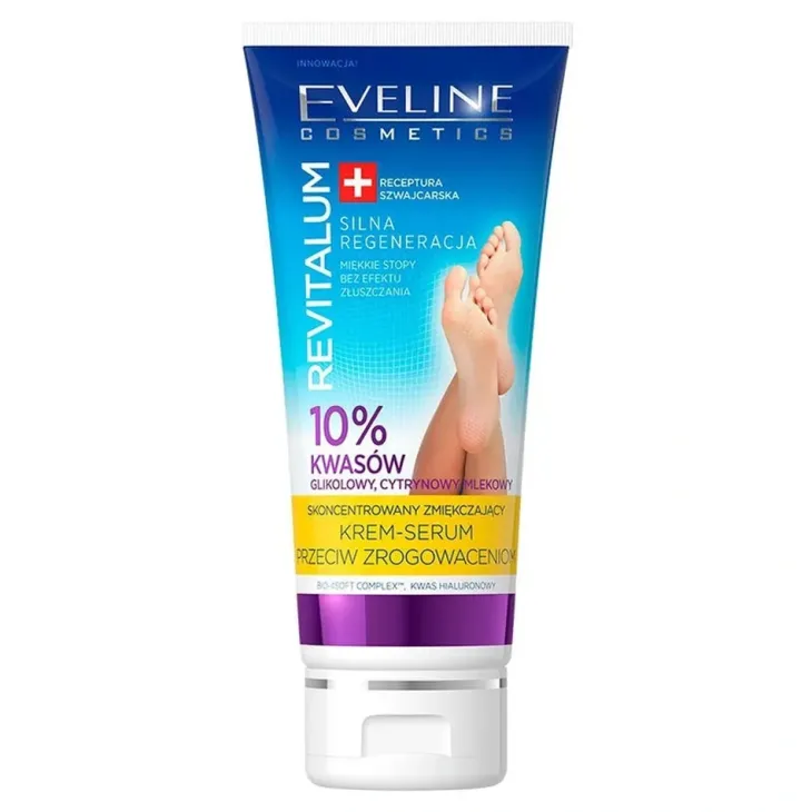 Eveline Cosmetics Revitalum skoncentrowany zmiękczający krem-serum przeciw zrogowaceniom 10% kwasów 75 ml