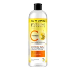 Eveline Cosmetics rozświetlający płyn micelarny z witaminą C do twarzy, oczu i ust do cery pozbawionej blasku 500 ml