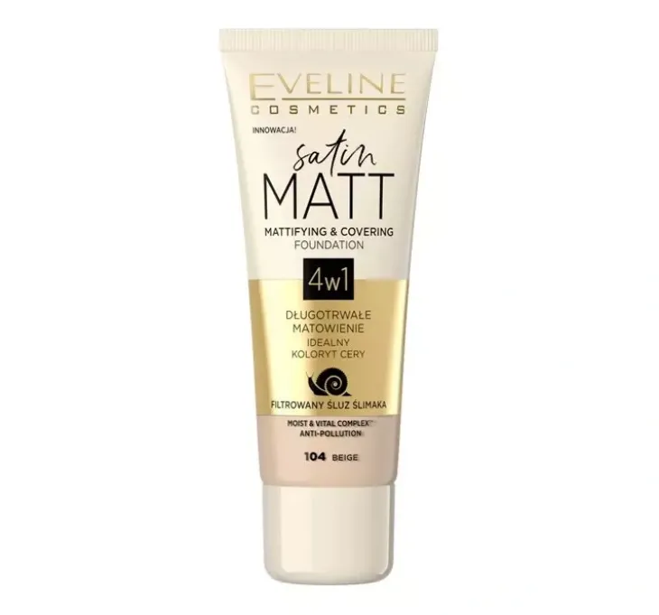 Eveline Cosmetics Satin Matt podkład matujący 104 Beige 30 ml